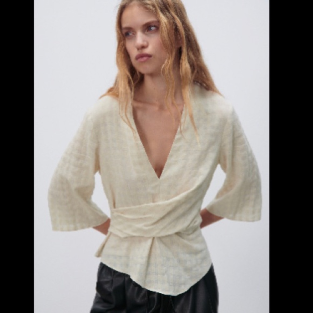 ZARA LINEN BLEND TOP